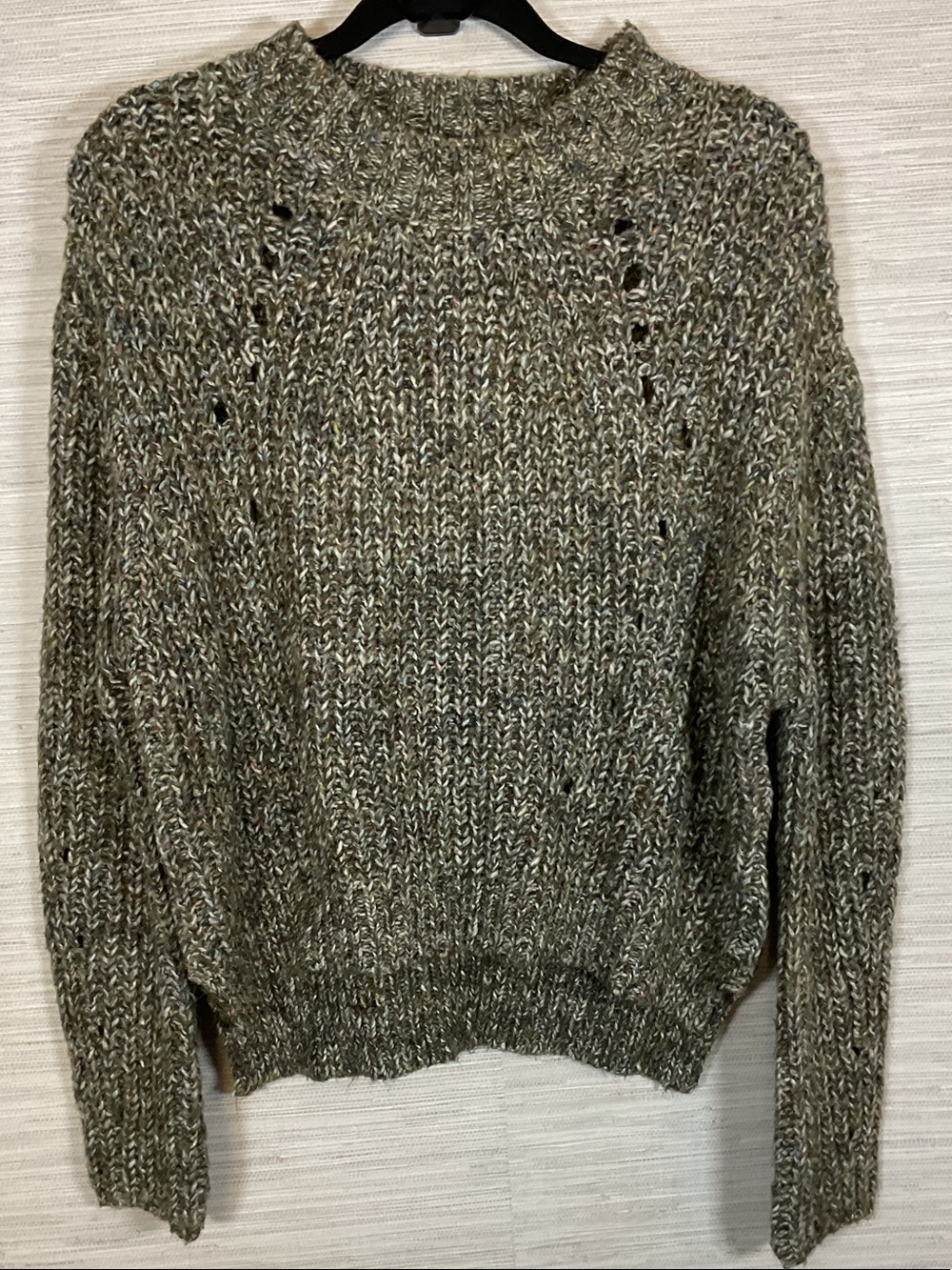 Line The Label Constance Mock Neck Marled Knit Oversized Multicolor Sweater XS